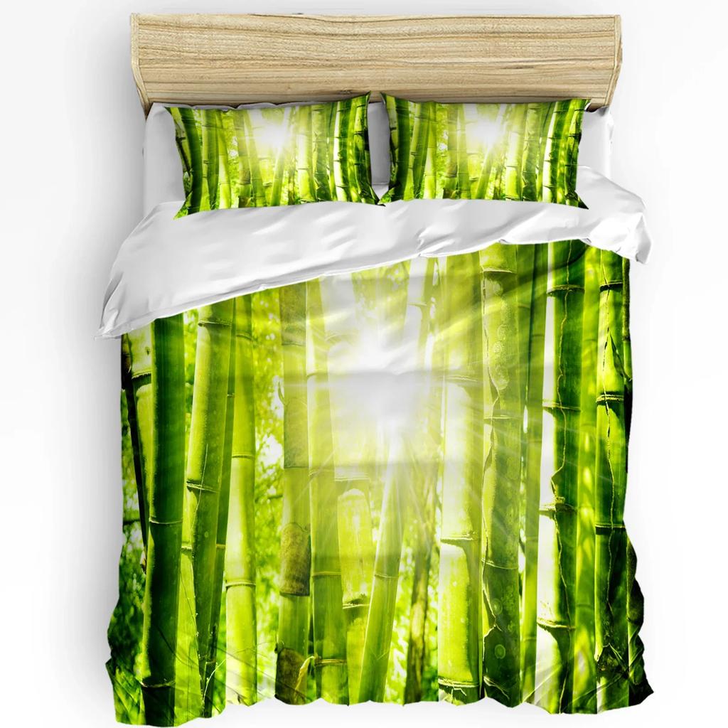 3pcs Bedding Set Bamboo Chinese Style Simple Black And White Duvet Cover Pillow Case Boy Kid Teen Girl Bedding Covers Set
