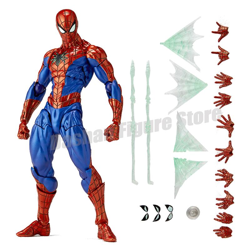 Revoltech Spiderman Figure Amazing Yamaguchi No.002 Spider-Man Action Figure Collection Model Peter Parker Movable Figures Toys