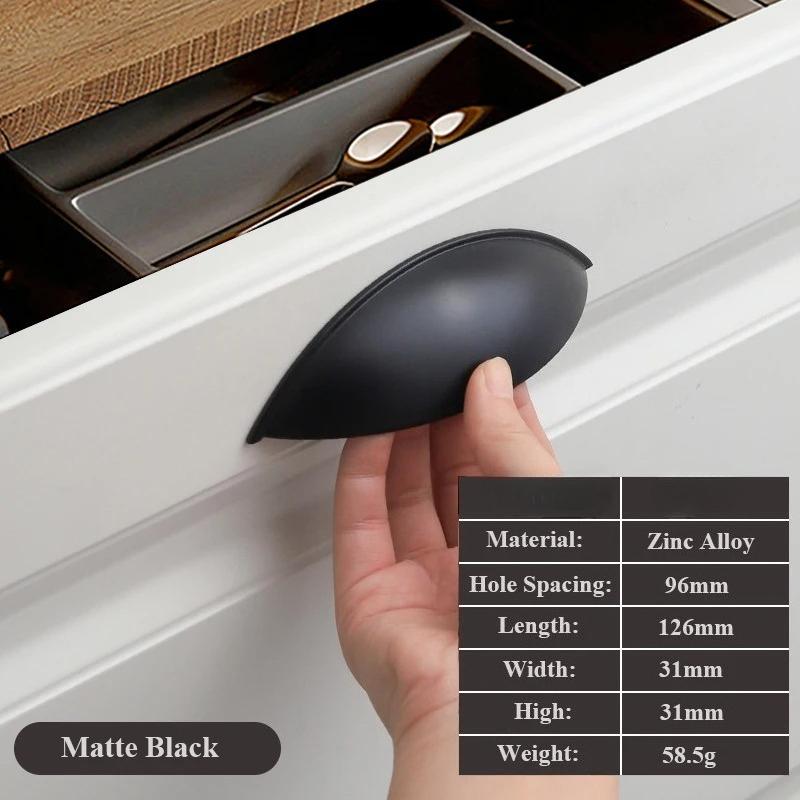 Zinc Alloy Shell Shape Cabinet Handle Semicircular Furniture Hardware Door Knob Kitchen Cabinet Knob Cupboard Wardrobe Push Pull