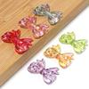 10Pcs/Lot 29×23mm Acrylic Beads Transparent Mixed Color Bow Shaped Loose Beads Diy Phone Chain Headrope Jewelry Accessories