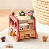 Early Learning Animal Shaped Bead Maze Toy Car Multifunctional Cognitive Building Blocks,Hexagon Busy Box Trolley Perfect for Halloween Christmas