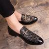 Shiny Leather Shoes for Men Platform Dress Shoes  Slip On Men Loafers Party Designer Wedding Footwear  Para Hombres