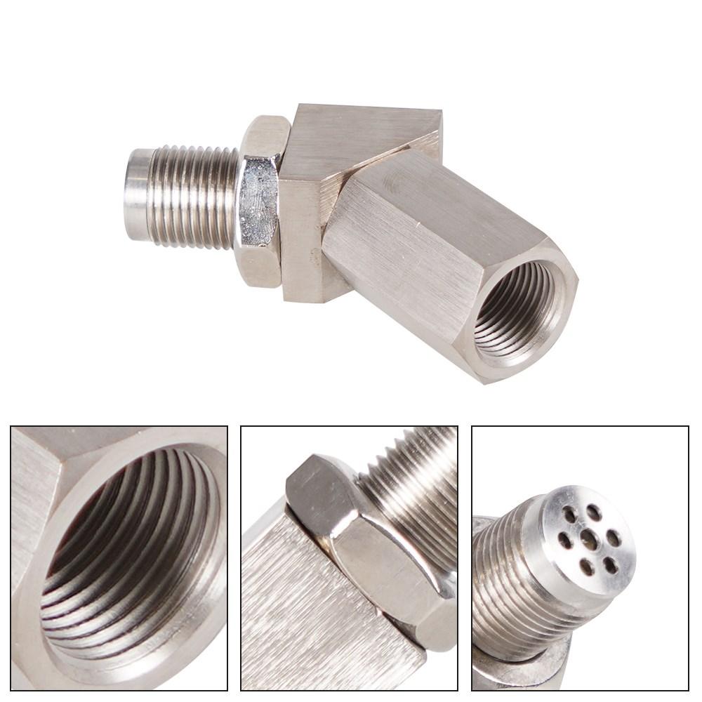 High Quality 45 Degree O2 Oxygen Sensor Adapter Aluminum Extender Spacer CEL Eliminator With Catalytic Converter P0420  P0430