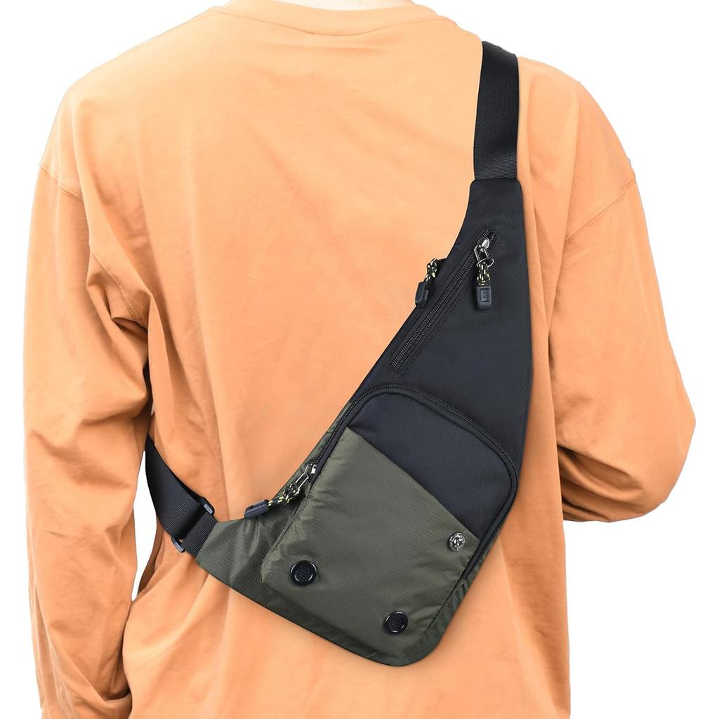 Voděodolná taška přes rameno, crossbody taška pro muže, tenký batoh na hrudník, pánská kabelka, malá taška přes rameno na cestování, turistiku