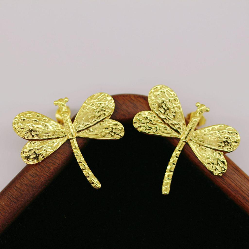 Dragonfly Stud Earrings: Light Luxury, Stainless Steel, Fade-Resistant, High-End Jewelry for Women.