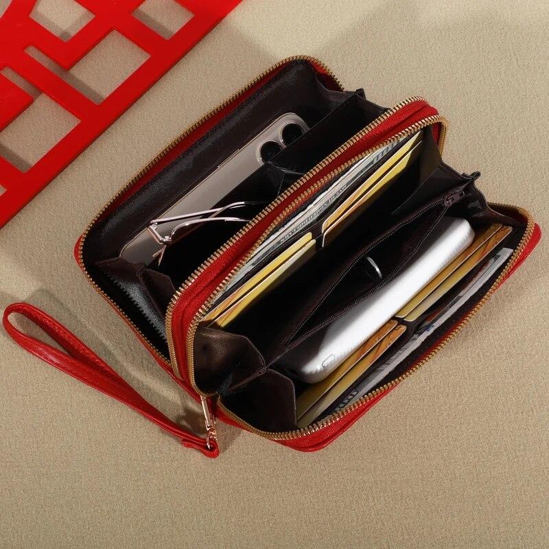 Long Women Wallet Purses Tassel Coin Holder_arge Capacity Double Zipper Pu LeatherCard Multilayer Storage Moneyclip Clutch Bag