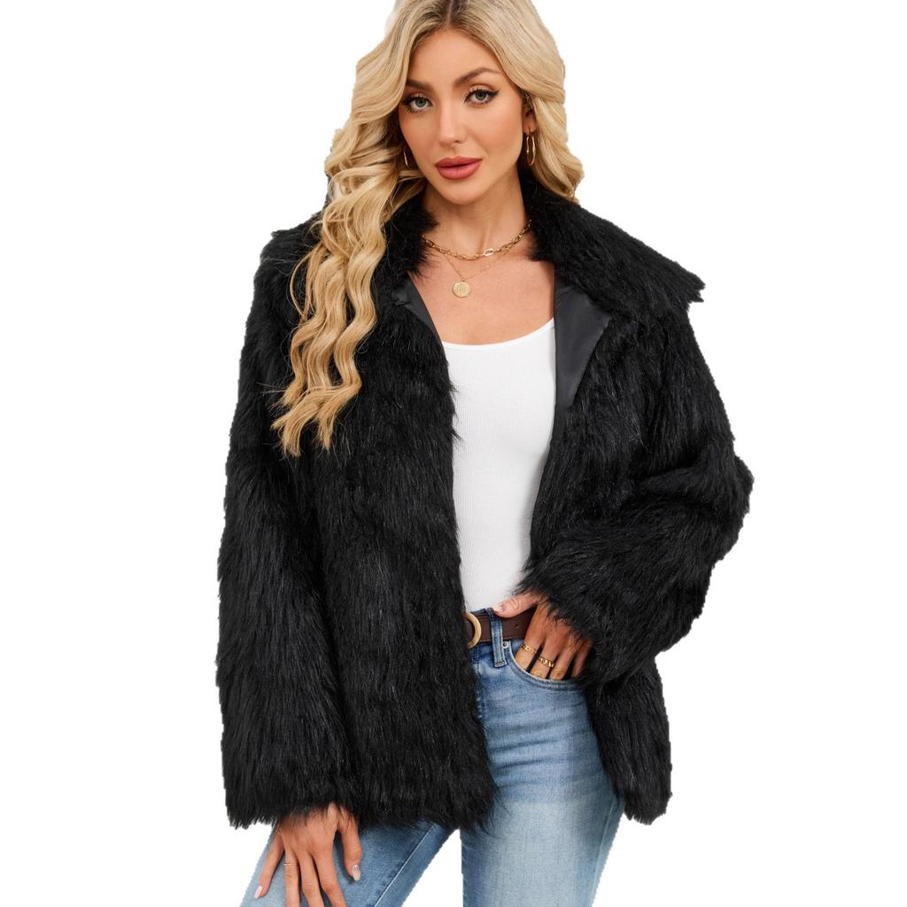 0 Women's new autumn and winter warm imitation fur jacket plush jacket