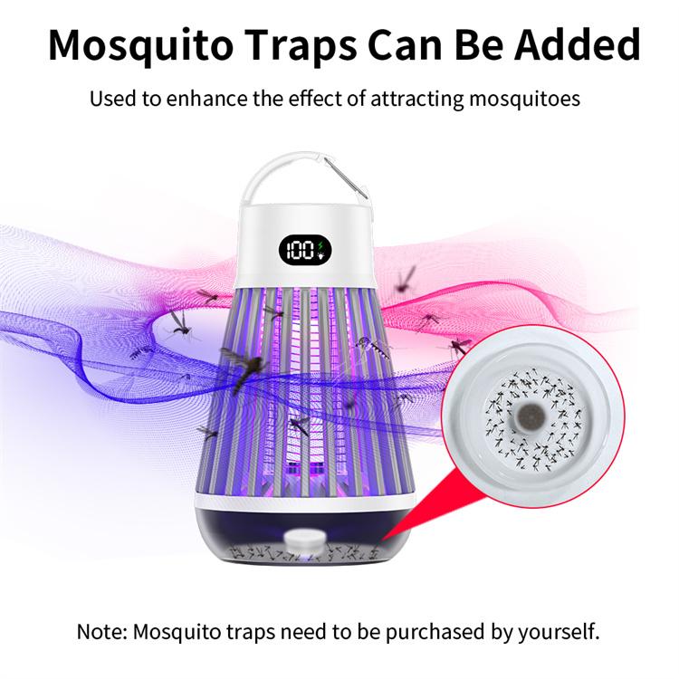 3-in-1 Rechargeable ABS Nightlight Lamp UV Waterproof Mosquito Trap LED Repellent Zapper Eco-Friendly Batteries for Ants