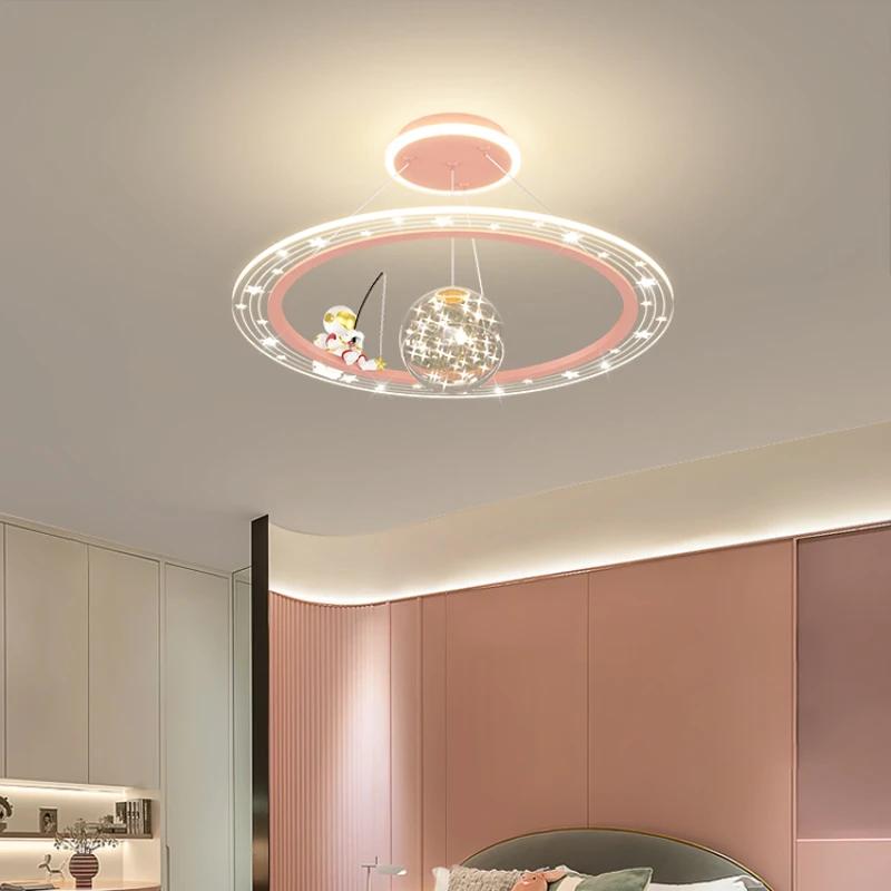Children's room lamp simple modern star room light Nordic creative boy girl space astronaut bedroom chandelier