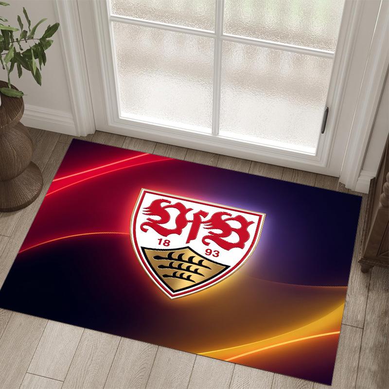 VfB Stuttgart Football Design Tappeto in Velluto di Cristallo Accogliente Non?Tappeto Stampato Antiscivolo per Camera da Letto Soggiorno Ingresso