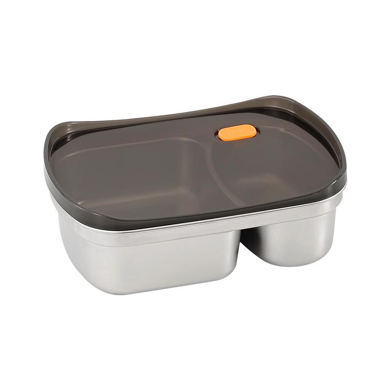 304 Stainless Steel Food-Grade Lunch Box with Lid for Students and Office Workers - Compartmented Takeaway Meal Container, Fresh-Keeping Seal