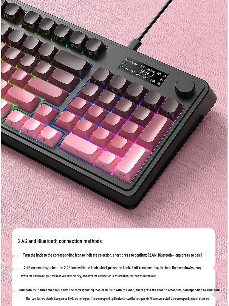 AULA S99PRO Silent Mechanical-Feel RGB Keyboard: Ergonomic, Long Battery, Triple-Mode