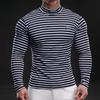 New Striped Long-sleeved T-shirt for Men Casual Sports Cotton Fitness Household Sports Fitness Outdoor T-shirt for Men