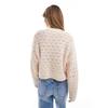 Foreign Trade Pure Yuan Short Loose British As Hole Mesh Spring Round Neck Long Sleeve Women Pullover Knitted Sweater