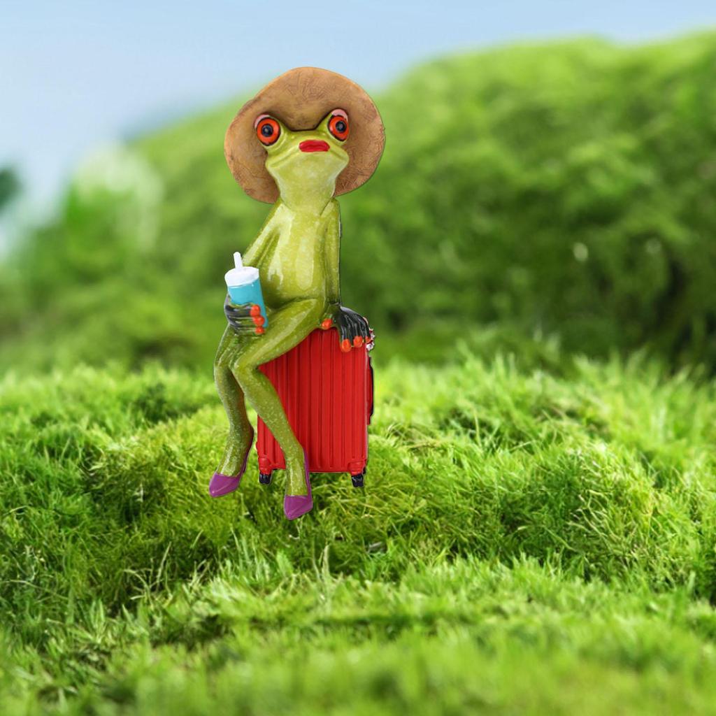 Žabí soška Stolní ozdoba Kreativní Vtipná Pryskyřičná Zvířecí Socha Dekorativní Figurka na Krb Stůl Knihovnu Polici