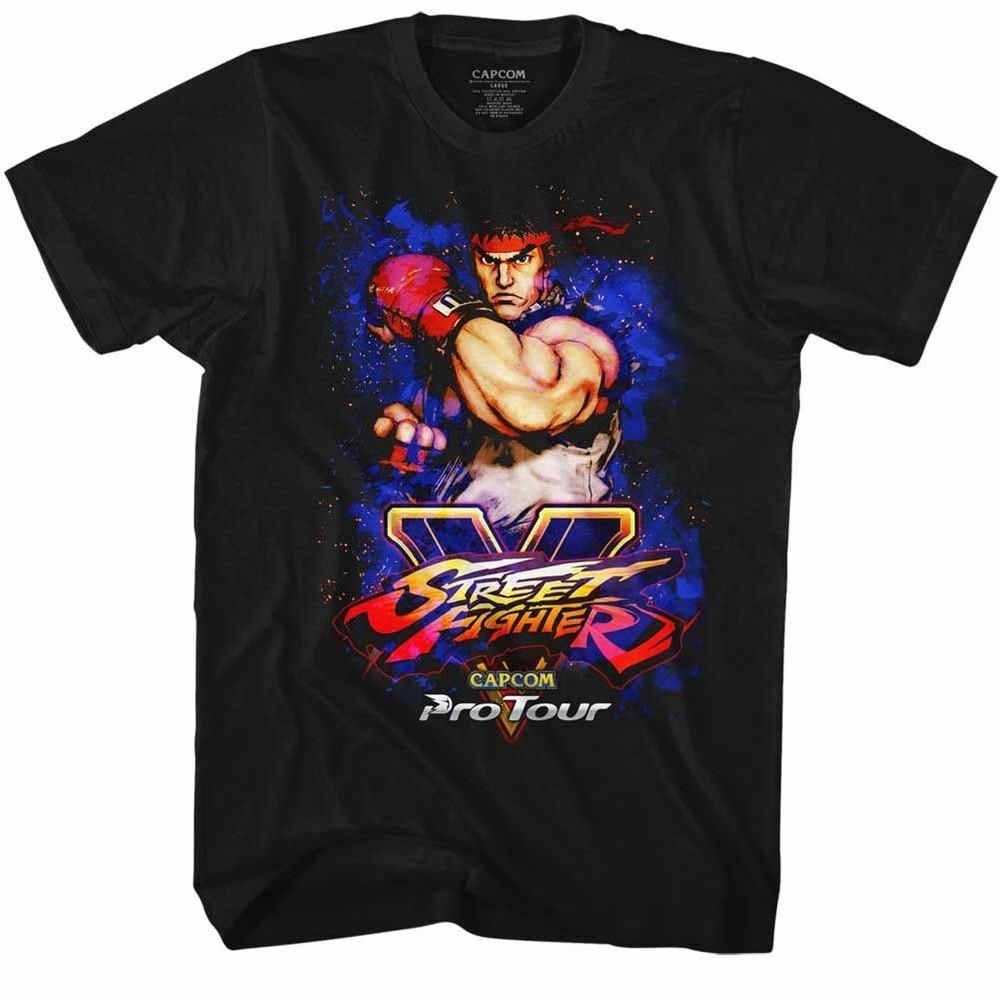 Street Fighter Pro Tour Ryu Black Adult T-Shirt Unisex T-Shirt