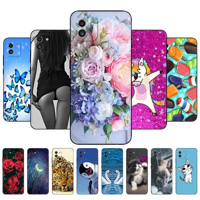 Dėklas Samsung Galaxy A03 164.2 mm Galinis dangtelis GalaxyA03 Global A 03 A035 Telefono dėklas Minkštas silikoninis bamperis Juodas TPU dėklas