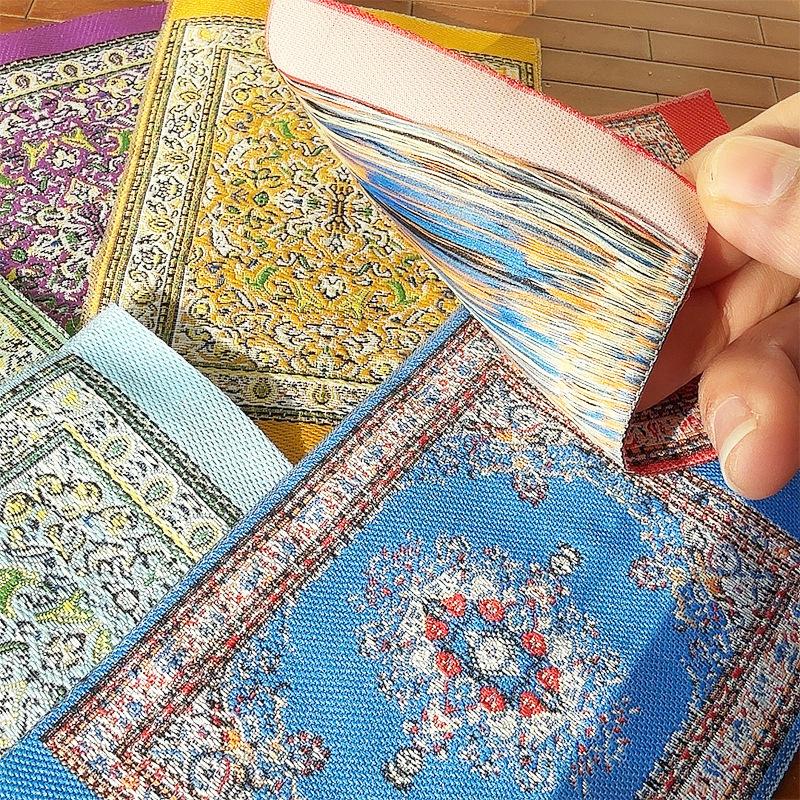 Durable 4Pcs Doll Accessories Miniature Weaving Rug 1:12 Scale Dollhouse Carpet Playing House Decor Floor Coverings Floral Pattern Mat