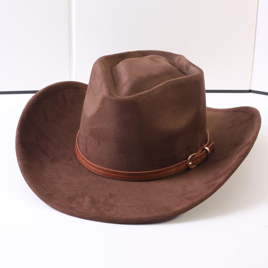 Popular European and American Classic Suede Western Cowboy Hats, Men's and Women's Retro Fashion Cowboy Hats