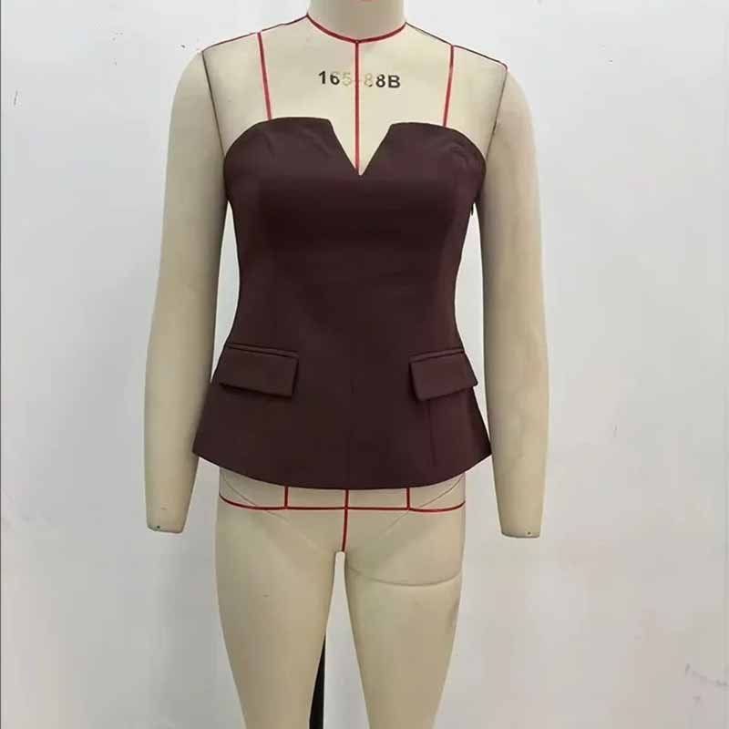 Dámský tílko Sexy krátký top Ležérní elegantní Jednobarevný Zip Bez rukávů Vesta Dojíždění Elegantní Kancelářská dáma Korzet Slim Topy Nová móda Jaro Léto