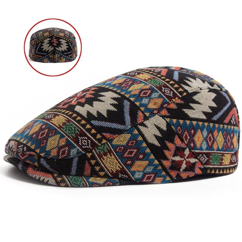 Ethnic Style Beret Hat For Women And Men Soft Polyester Fabric Adjustable Perfect For Daily Wear And Outdoor Activities