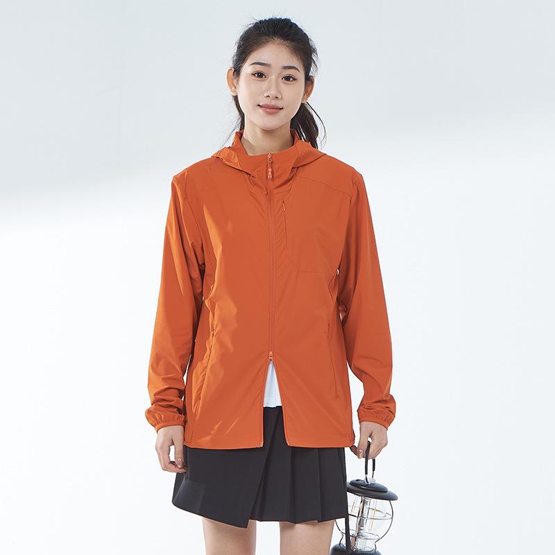 

Дышащая куртка из ледяного шелка UPF 50+ с принтованным логотипом для мужчин и женщин – Парная одежда для защиты от солнца 4XL оранжевый