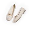 New single shoes women's flat bottom versatile fashion Doudou square head soft leather one patent leather casual versatile