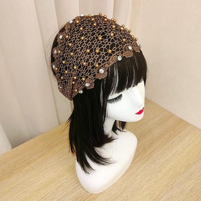 Fascia per Capelli Larga con Perle, Copricapo Grigio, Accessori per Capelli, Viso di Bambina, Lavaggio del Viso, Sport, Casual, Copricapo Chiuso, Tiara