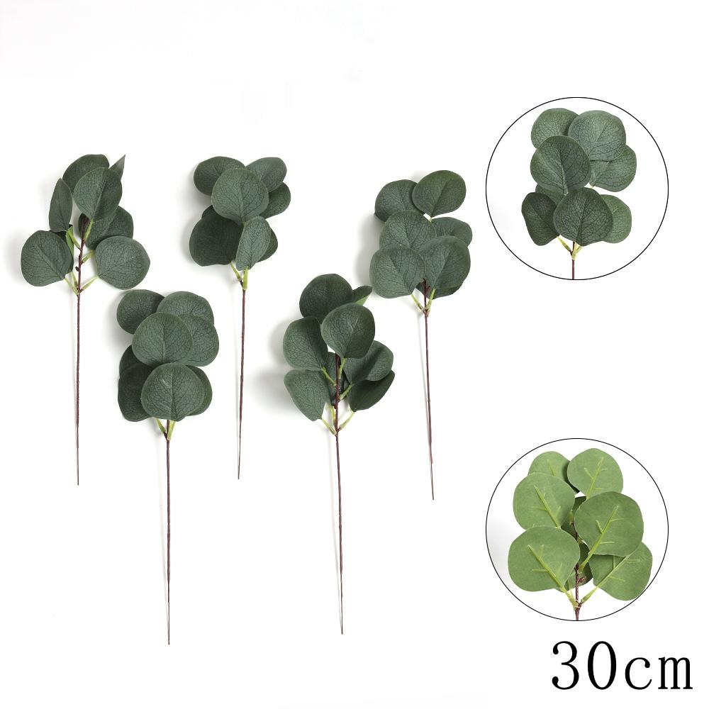 5/10Pcs Artificial Eucalyptus Leaves Green  Fake Plant for Wedding Decoration Garden Outdoor Home Decor Table Wreath Accessories