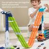 New Coaster Type Racetrack Car Transporter Track Lift Deformation Foldable With Alloy Trolleys Kid Toy Birthday Gift For Toddler