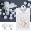 50Pcs Rose Flower Nail Art Decorations with Mini Pearls Resin Flower Nail Art Charms for DIY Acrylic Nails Bride Nail
