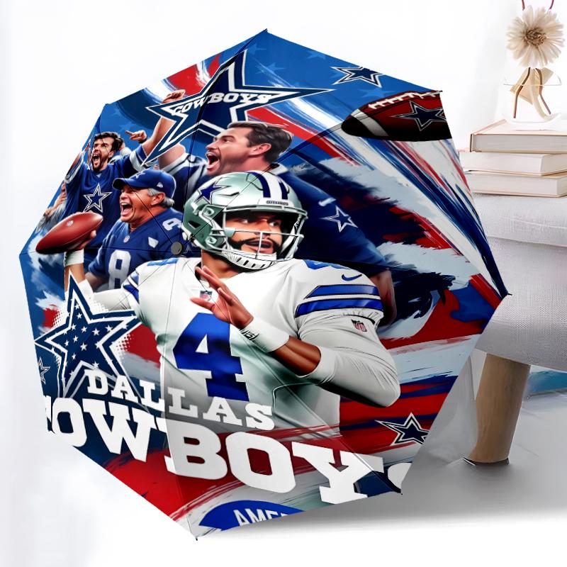 Printed Dallas Cowboys Folding Umbrella,Outdoor,Leisure,And Travel Umbrella,Durable Umbrella Fabric,Birthday And Holiday Gift