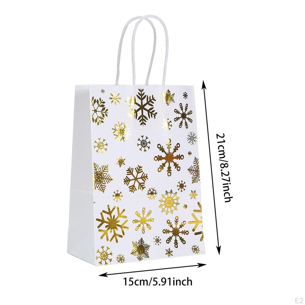 12 Pieces Gift Bags Storage Organizer White Gold Festival Handbag Party for Celebrations