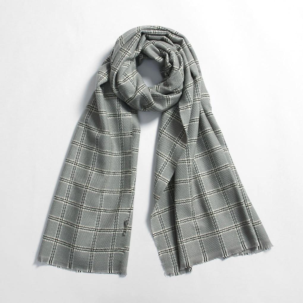 Cashmere Check Mood Long Muffler Shawl for Fall/Winter