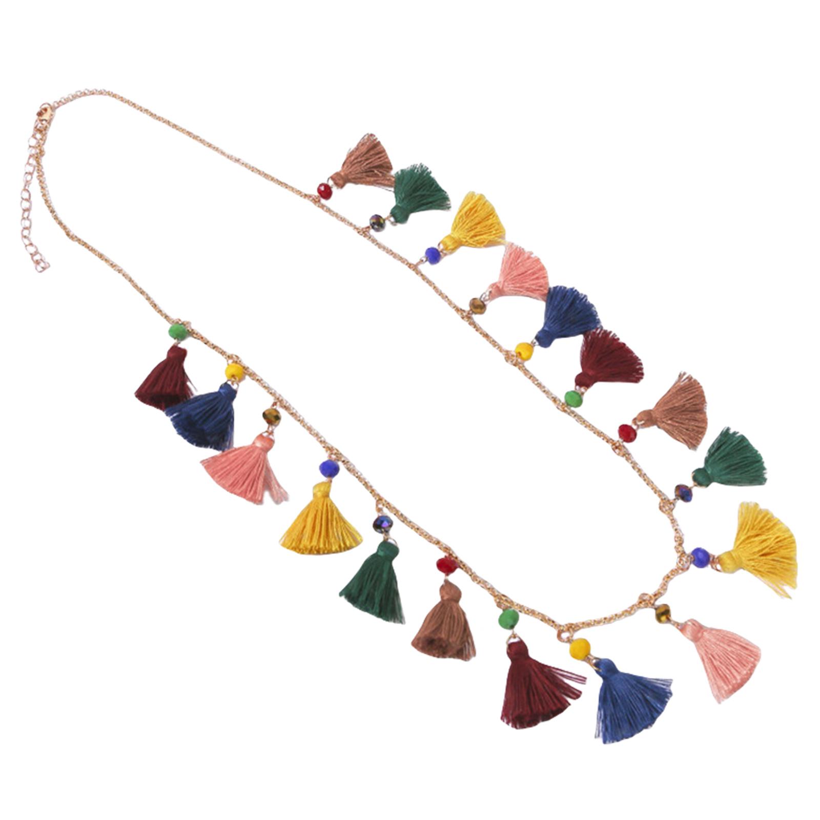 

Винтажное богемное ожерелье с кисточками из бирюзы, этнический стиль, цепочка для свитера для женщин и девушек, модный дорожный аксессуар B