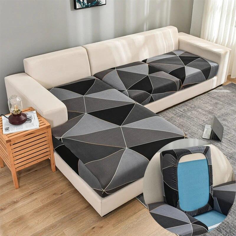Housse de protection de meubles à imprimé géométrique, housse de canapé d'angle, housse de siège de canapé extensible, élastique, protection pour animaux de compagnie