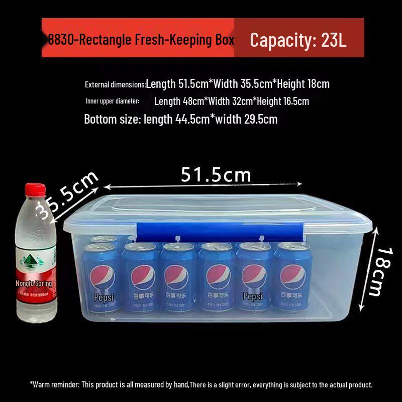 23L Transparent Food Storage Container with Handle 23L (51.5x35.5x18cm)