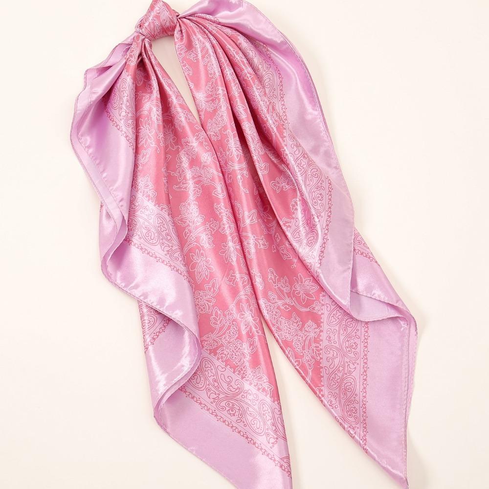 Printed Square Scarf Line Foulard Headband Silk Scarf New Hair Wrap  Women
