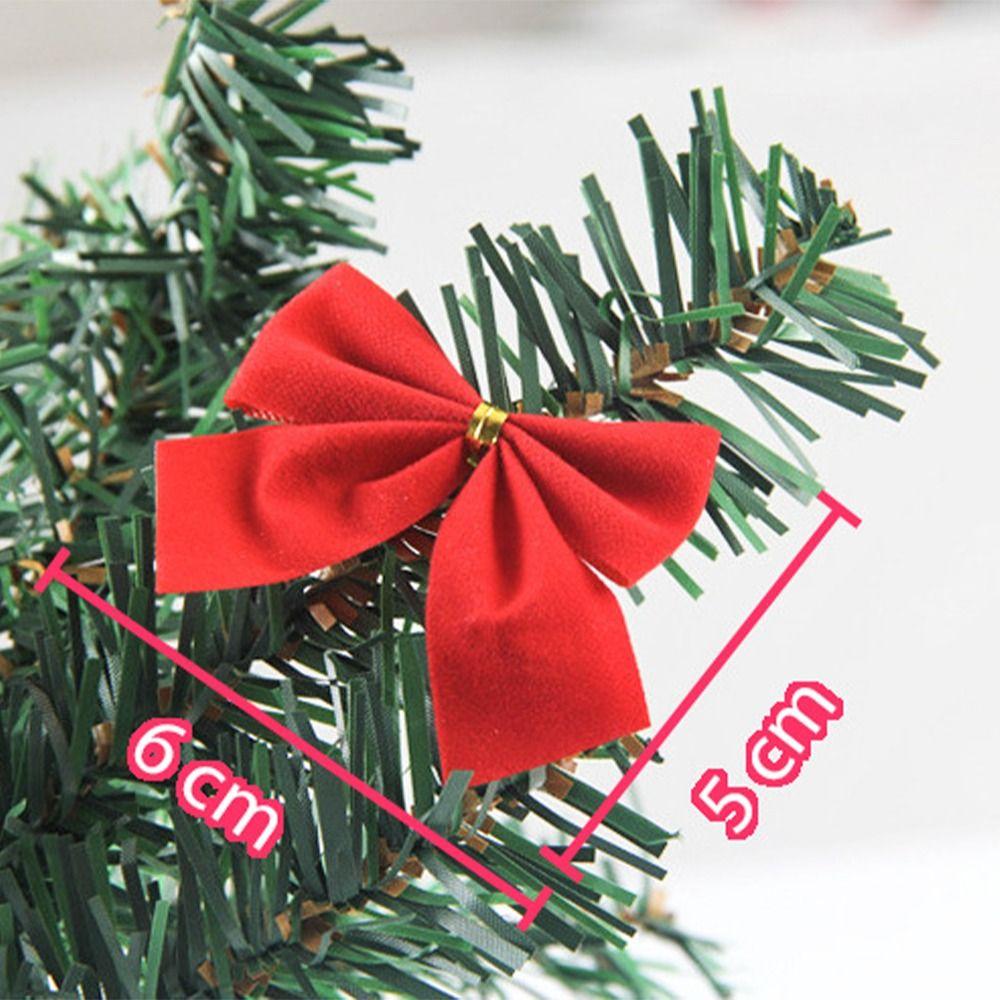 12pcs Flocking Xmas Tree Ornaments Bowknot Pendant Christmas Decorations  Home Decoration