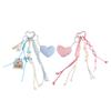 Cute Bag Charm Pendant Keyring Heart Beaded Braided Rope Keychain Bag Charm for Backpack Purse Handbag Decorations