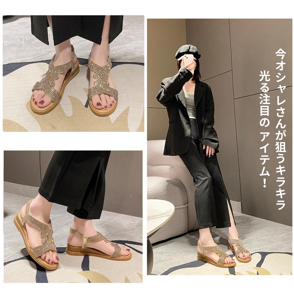 Sandale cu Toc Mic Casual Mărime Japoneză [W&C] Femei Mărgele, Strasuri, Sclipitoare, Toc, Barete, Aurii, Argintii, Drăguțe, (#01 Auriu, Dimensiuni,