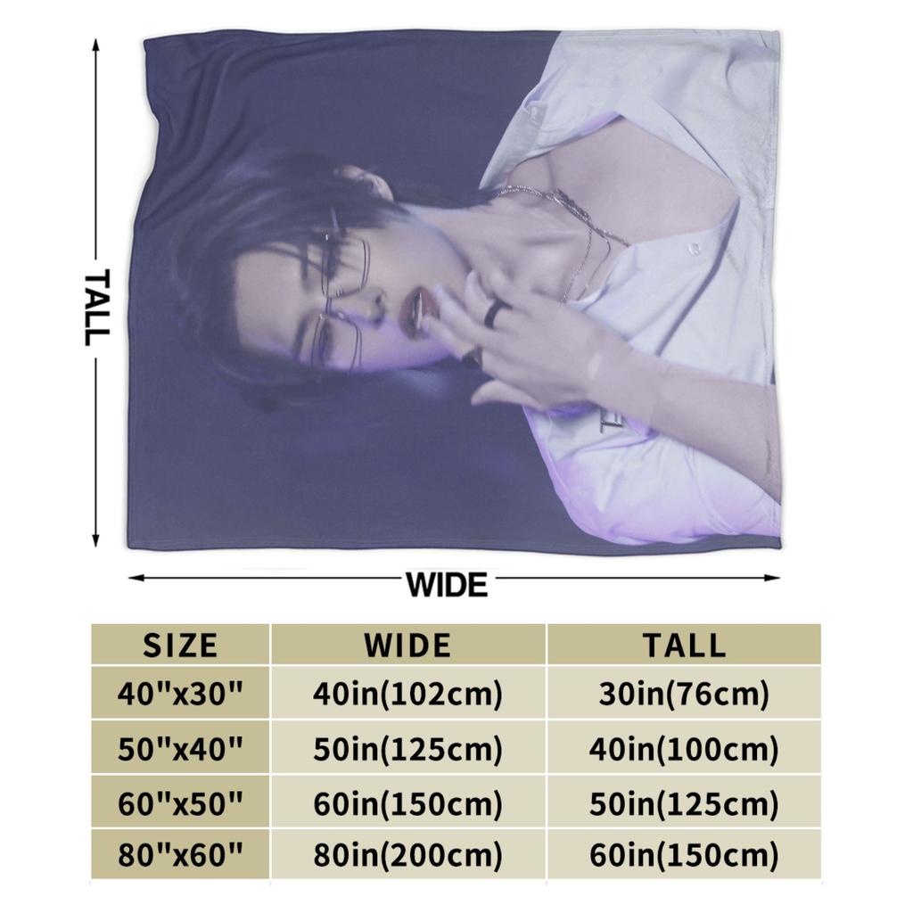 Mingi Ateez Idol Flannel Blanket  Super Soft Bedding Throws for Home Decor Picnic Pattern Bedspread Sofa Bed Cover
