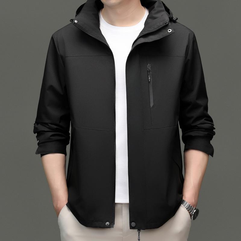 

Men s Casual Sport Jacket with Detachable Hood - Perfect for Spring and Autumn Outdoor Activities 2XL