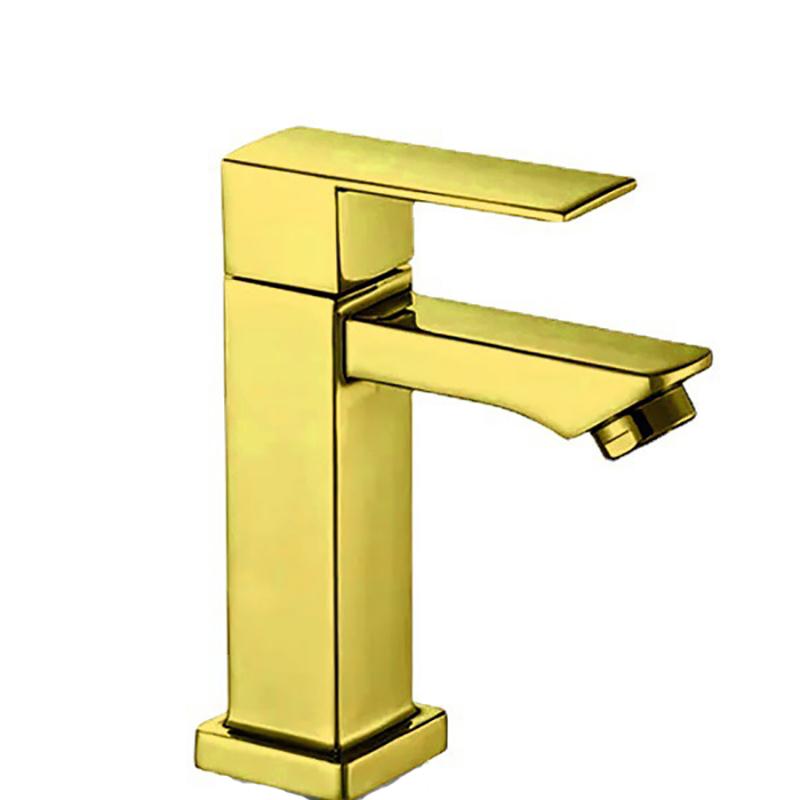 Basin Sink Bathroom Faucet Deck Mounted Single Cold Water Basin Mixer Taps Matte Black Lavatory Sink Tap Crane