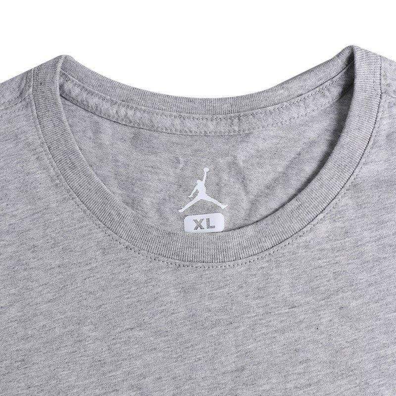 Jordan T Shirts Men's Gray Crew Neck Moderate Straight Fit AJ1159-063