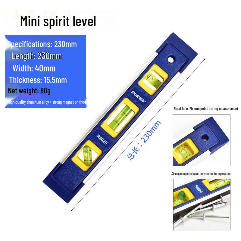 High Precision Solid Cast Aluminum Magnetic Spirit Level for Wall Tile Decoration