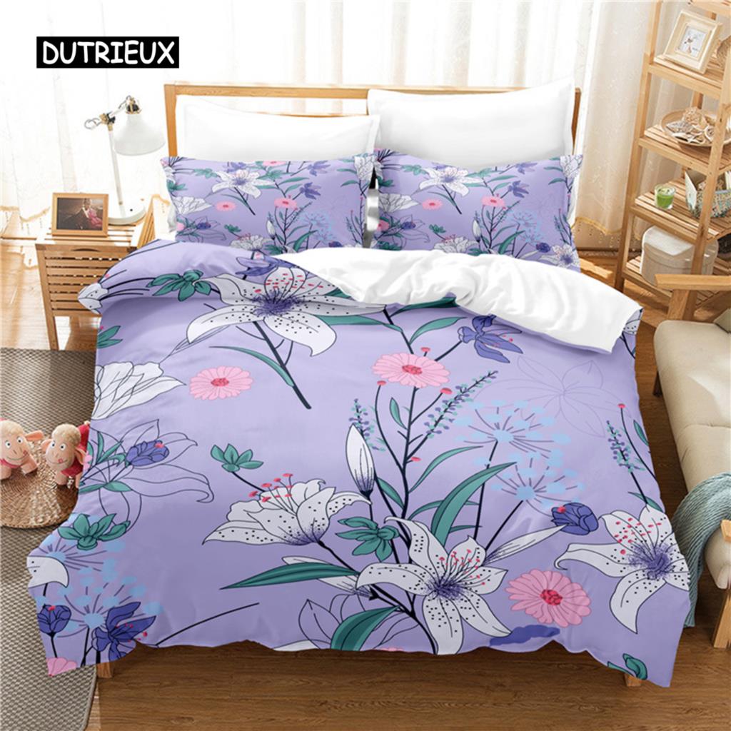 Beautiful Flowers Bedding Set Duvet Cover Set 3d Bedding Digital Printing Bed Linen Queen Size Bedding Set Fashion Designs