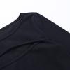 Autumn Fashion Women Sexy Hollow Out Slim Fit Long Sleeve Casual Round Neck Shirt Solid Black Tops T Shirt 5 Colors