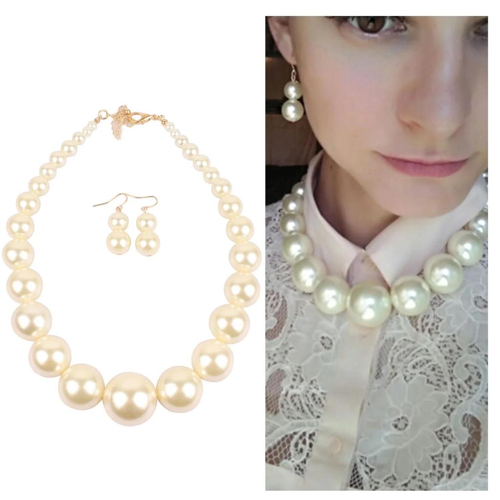 Women Fashion Luxury Pearl Short Clavicle Chain Handmade Temperament Necklace Simulated Pearl Wedding Jewelry for Women Gift