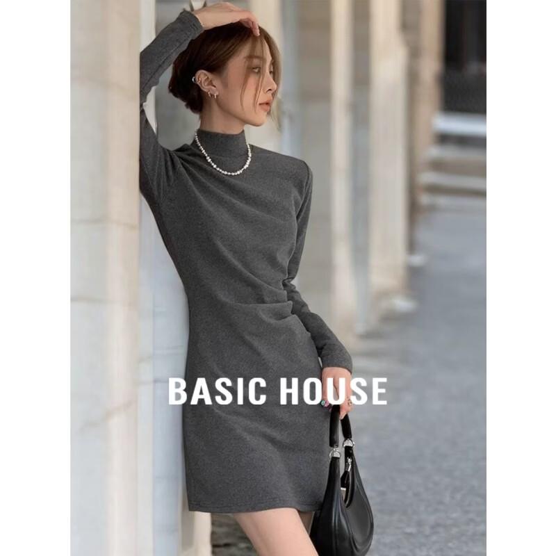 Basic House Women s Mock Neck T-Shirt Dress XL